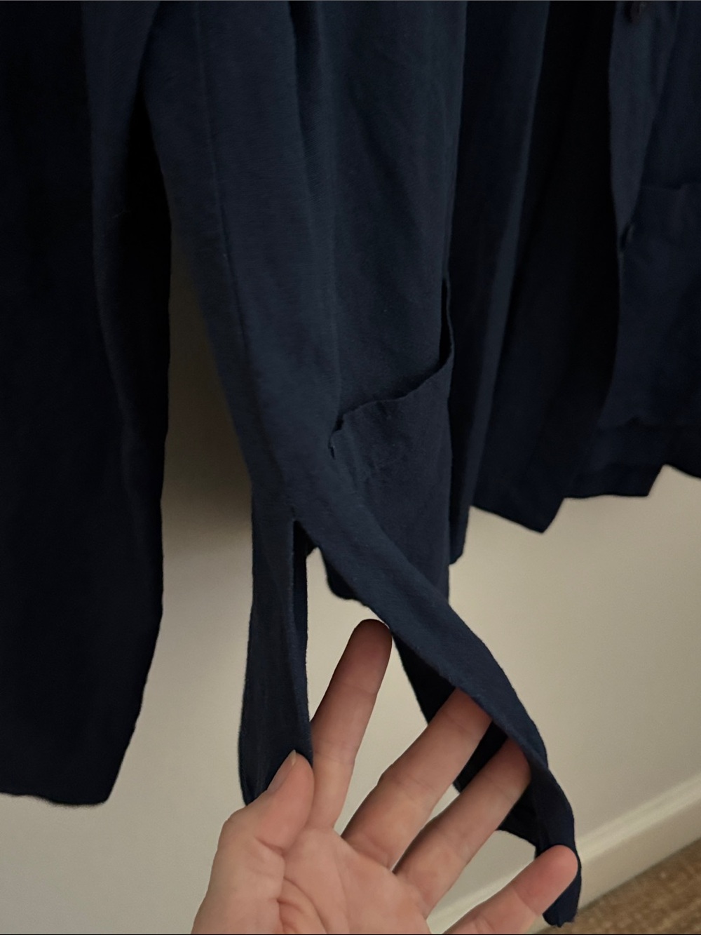 Eileen Fisher Linen Rayon Shirt Jacket Navy Blue Made in USA Italian Fabric M - Picture 4 of 7